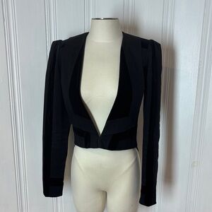 🖤 BLESSED ARE THE MEEK Architectural Cotton & Velvet Blazer – Size 8